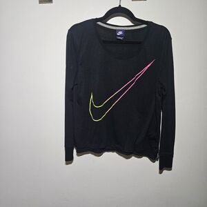 Nike Black Shirt Neon Logo